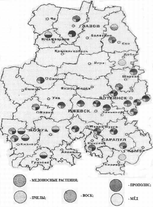 Карта Удмуртии пчеловодство