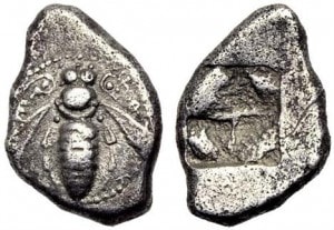 древние монеты и пчёлы