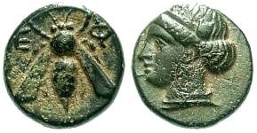 Пчела изображена на монете